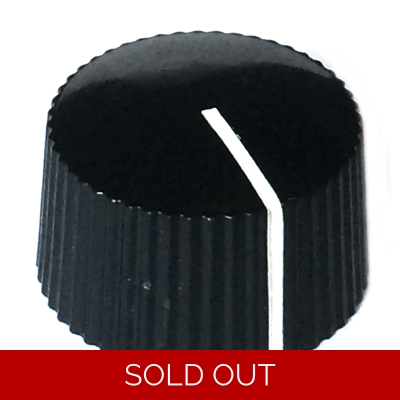 20mm Low Profile Knurled Plastic Knob - Black